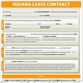 Indiana Lease Contract screenshot