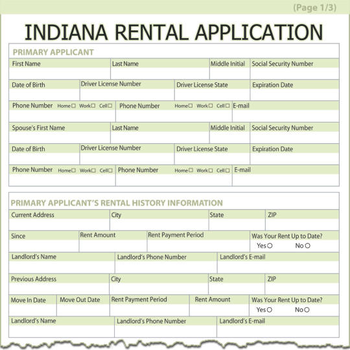 Indiana Rental Application screenshot