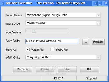 infallsoft Sound Recorder screenshot