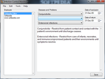 Infection Control Monitor screenshot