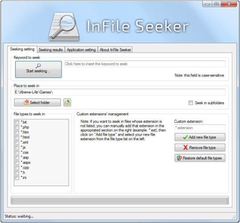 InFile Seeker Portable screenshot