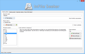 InFile Seeker screenshot