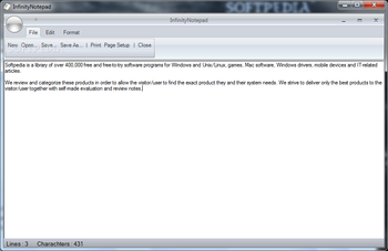 InfinityNotepad screenshot