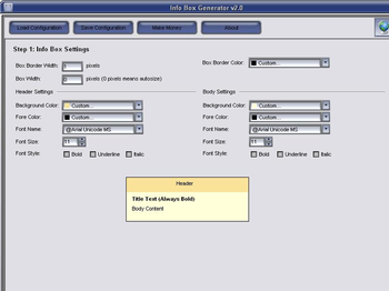 Info Box Generator screenshot
