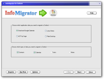 InfoMigrator for Outlook screenshot