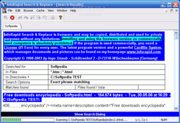 InfoRapid Search & Replace screenshot