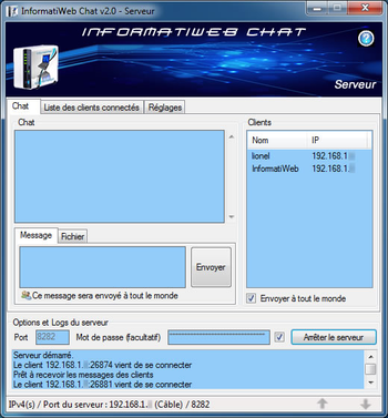 InformatiWeb Chat screenshot