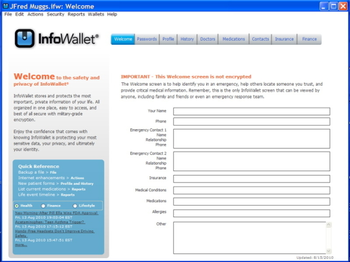 InfoWallet screenshot