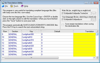 Ini Translation Utility screenshot