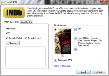 Insert IMDb Info screenshot 2