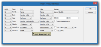 Insert Prebuilt Selects for Dreamweaver screenshot 2