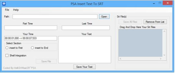 Insert Text To SRT screenshot