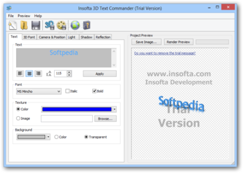 Insofta 3D Text Commander screenshot