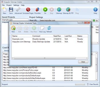 Inspyder Sitemap Creator screenshot 2