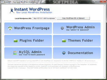 Instant WordPress screenshot