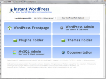 Instant WordPress screenshot