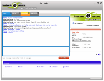 InstanteStore Live Chat Software screenshot