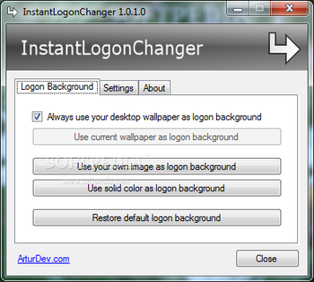 InstantLogonChanger screenshot