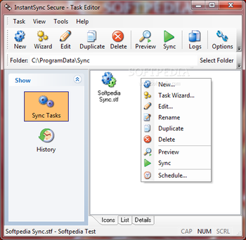 InstantSync Secure FTPS / SFTP screenshot