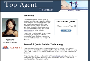 Insurance Agency Website Builder screenshot