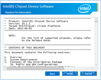 Intel Chipset Device Software screenshot