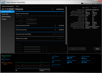 Intel Extreme Tuning Utility screenshot 3