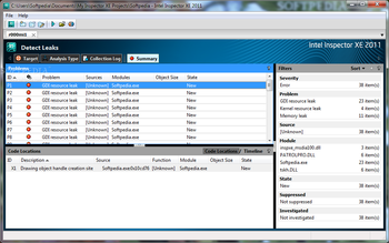 Intel Inspector XE 2011 (formerly Intel Thread Checker) screenshot 6