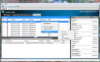 Intel Inspector XE 2011 (formerly Intel Thread Checker) screenshot 7