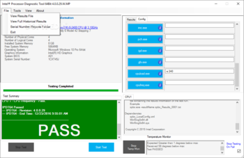 Intel Processor Diagnostic Tool screenshot 3