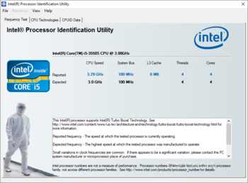 Intel Processor Identification Utility screenshot