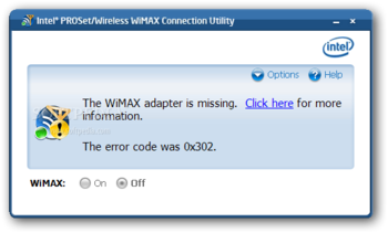 Intel PROSet/Wireless WiMAX screenshot