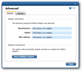 Intel PROSet/Wireless WiMAX screenshot 4