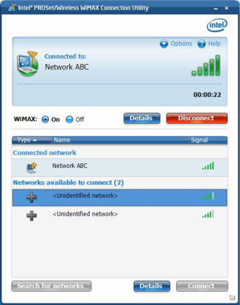 Intel PROSet/Wireless WiMAX screenshot 6