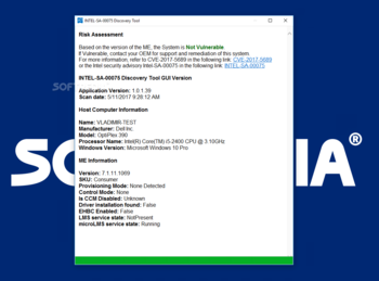 INTEL-SA-00075 Detection Tool and Migration Tool screenshot 2