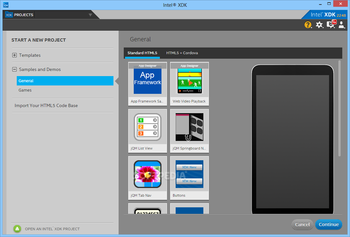 Intel XDK screenshot 5