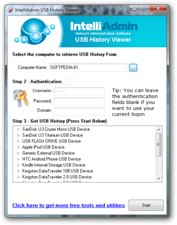 IntelliAdmin USB History Viewer screenshot