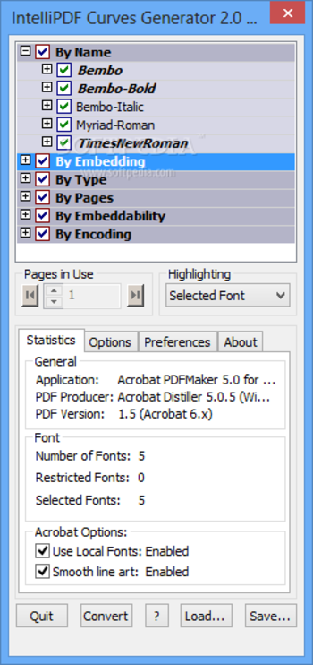 IntelliPDF CURVES screenshot