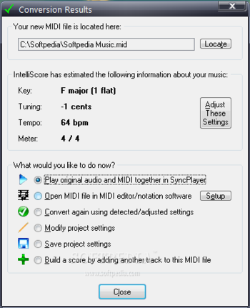 Intelliscore Ensemble MP3 to MIDI Converter screenshot 8