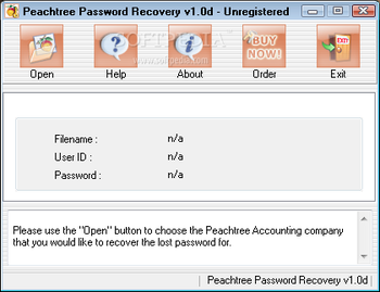 Intelore Peachtree Password Recovery screenshot