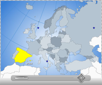 Interactive Flash Map of Europe screenshot