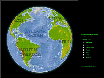 Interactive Sphere Planets Display screenshot