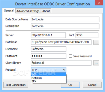 Interbase ODBC driver screenshot