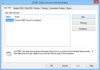 Interbase ODBC driver screenshot 3