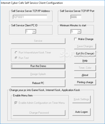 Internet Cyber Cafe Self Service Client screenshot