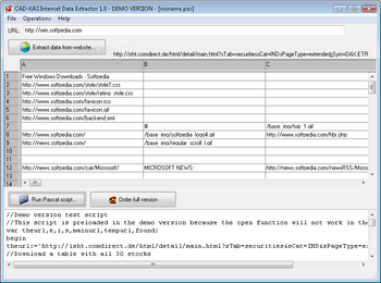 Internet Data Extractor screenshot