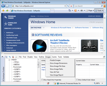 Internet Explorer Developer Toolbar screenshot 5