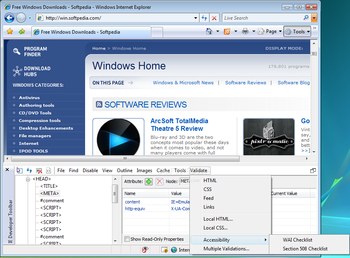 Internet Explorer Developer Toolbar screenshot 8