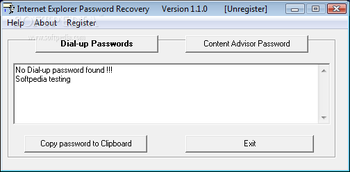 Internet Explorer Password Recovery screenshot