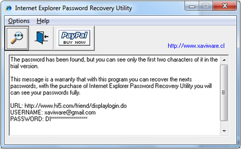 Internet Explorer Password Recovery Utility screenshot 2