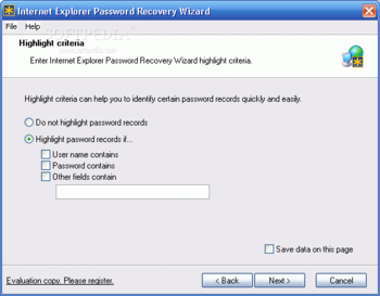Internet Explorer Password Recovery Wizard screenshot 2